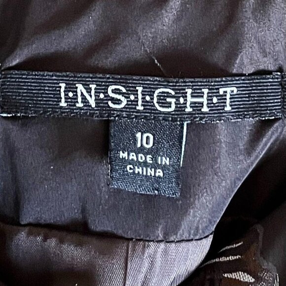 Insight Double Breasted Ruched Floral Print Jacket Sz 10 Brown Gray Lightweight - Picture 6 of 8